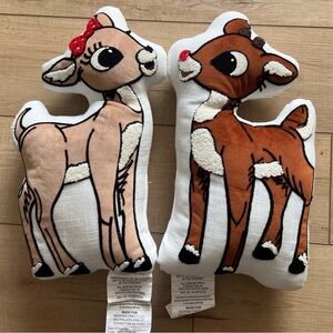 Rudolph The Red Nosed Reindeer & Clarice Pillow Set Christmas Holidays Cushion